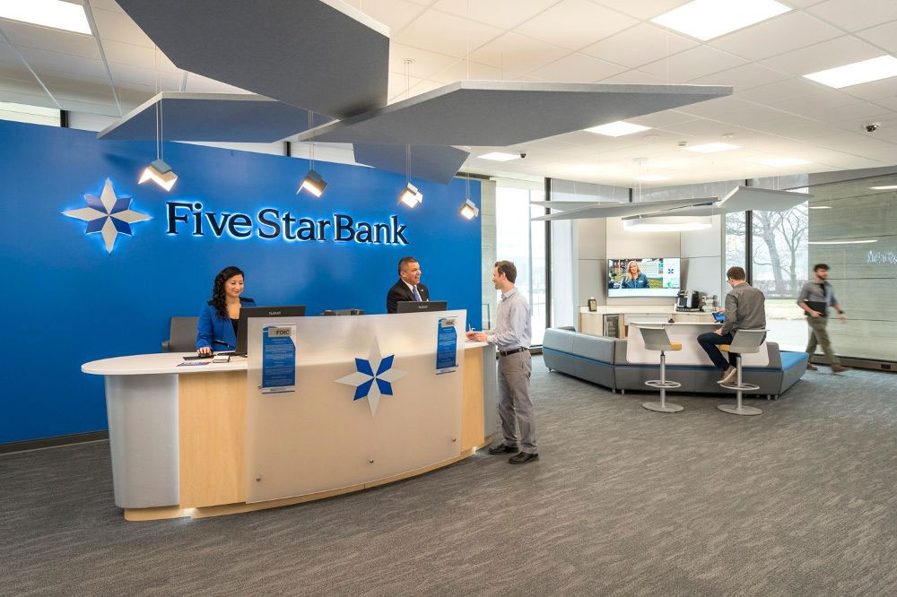 Interior of Five Star Bank by Solid Surfaces