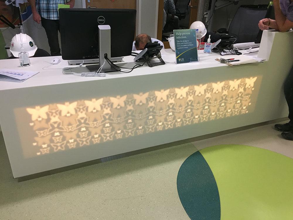Golisano Children's Hospital desk lighting by Solid Surfaces